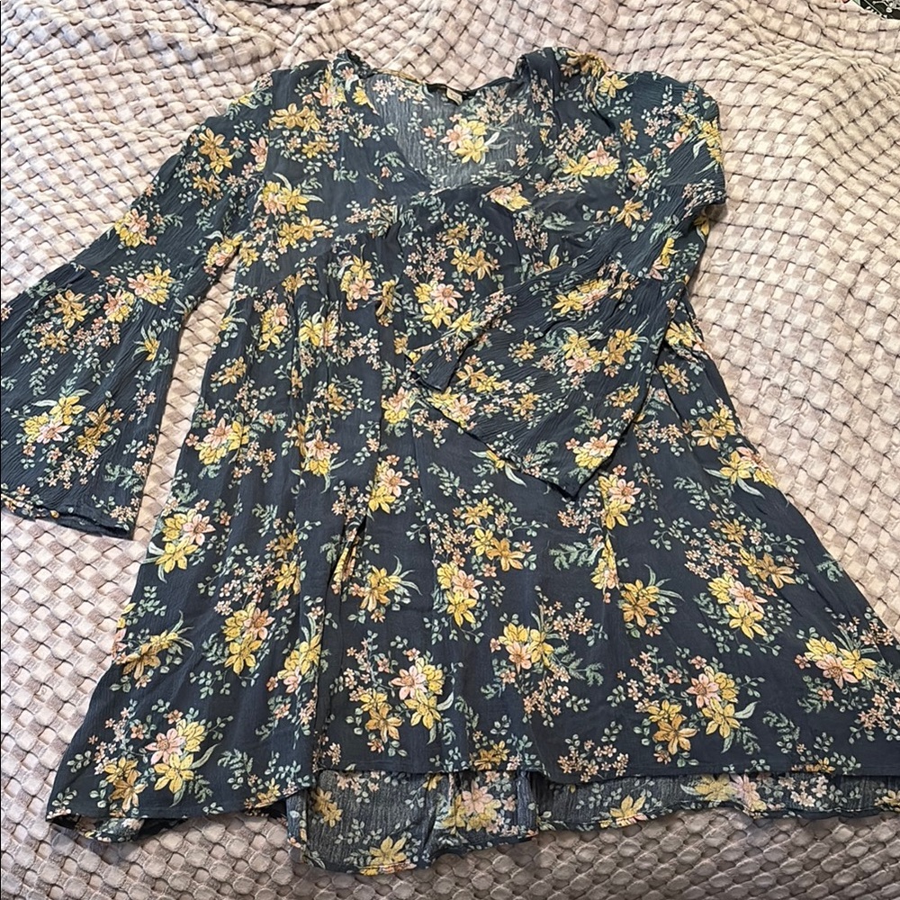 Final Touch Floral Patterned Oversized Dress